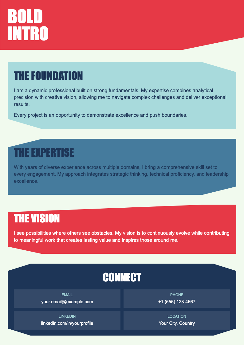 Abstract geometric self introduction